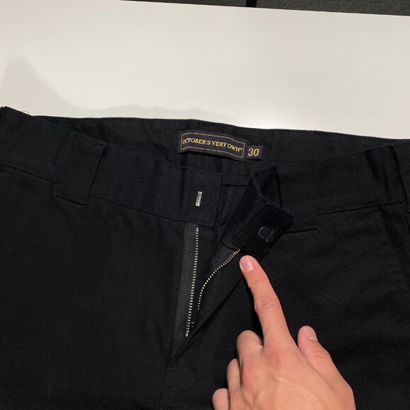 Octobers Very Own Laugh Now Cry Later Heavy Canvas Chino pants black mens 30x31 - Picture 4 of 9